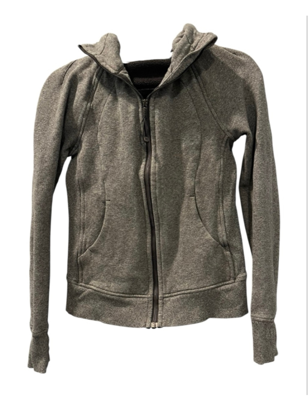 Lululemon Scuba Full Zip Hoodie Classic Fit Heathered Gray Jacket Size 4 Stretch